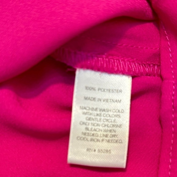 Express Top XS Fuchsia Pink Sleeveless Round Neck Open Back Flowy Tunic Hi-Low - Picture 12 of 14